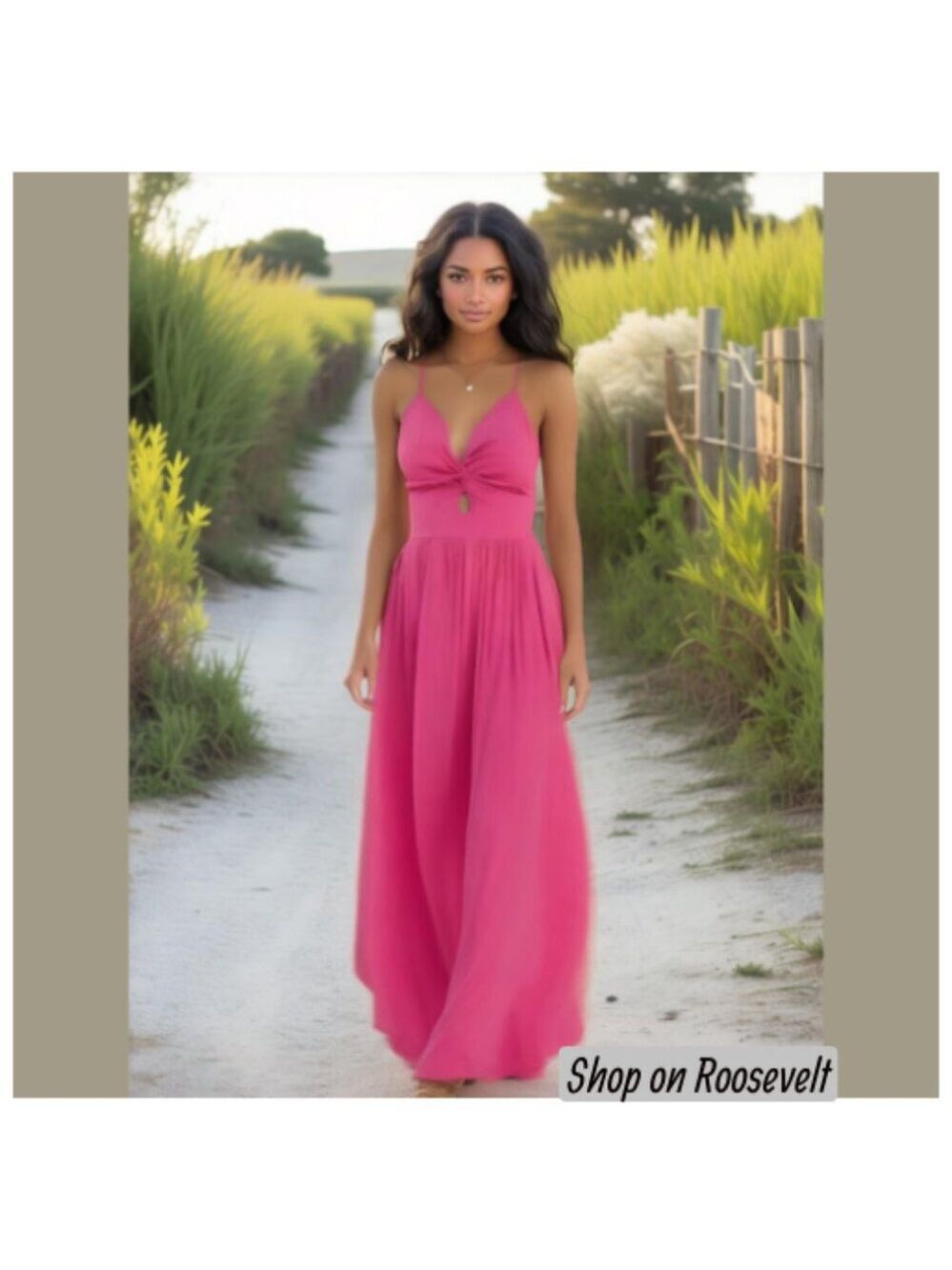 Cupshe Summer Knotted Keyhole Maxi Dress Med NWT
